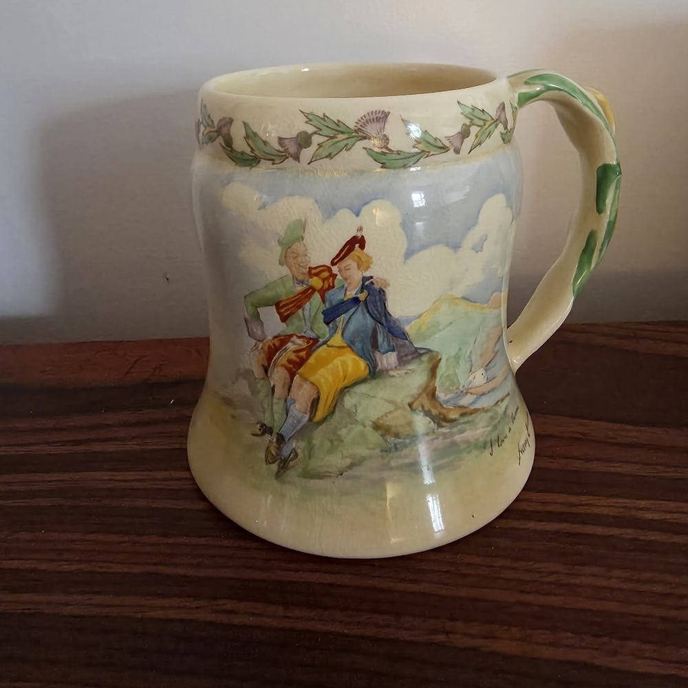 Vintage Crown Devon/Fieldings musical mug/1920s/ hand-painted
